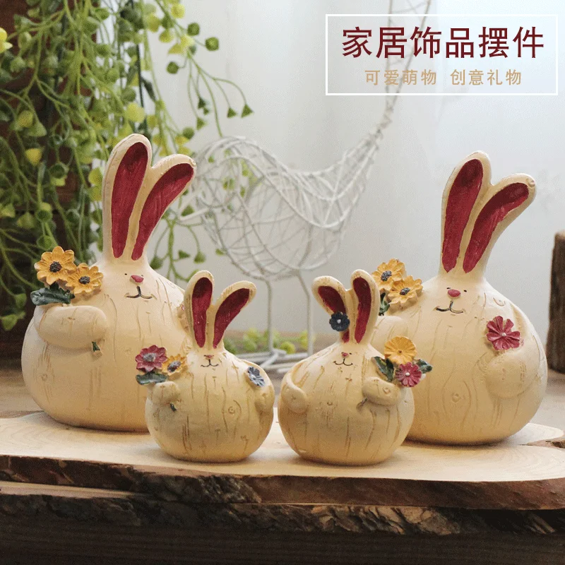 

Creative home lovely fat rabbit ornaments living room indoor bedroom desktop ornaments room ornaments