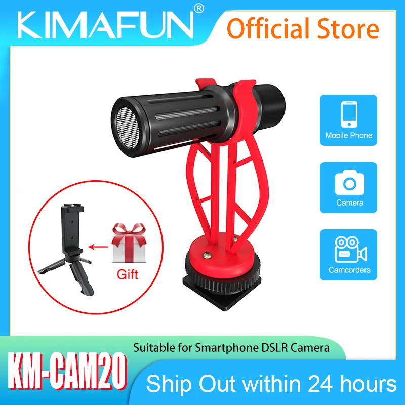 KIMAFUN Mini Shotgun Video Microphone Universal Vlog Recording Microphone for DSLR Camera iPhone Android Smartphones Mac Tablet