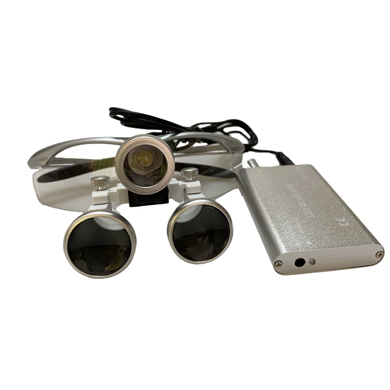 3.5X Magnification Binocular Dental Loupe Surgery Surgical Magnifier With Headlight LED Light Dentist Medical Loupes Lamp