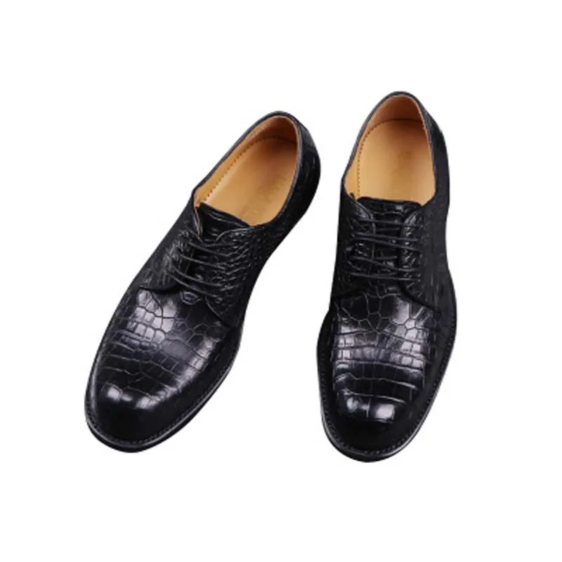 yulonggongwu manual  crocodile shoes crocodile leather shoes British men shoes  formal men shoes