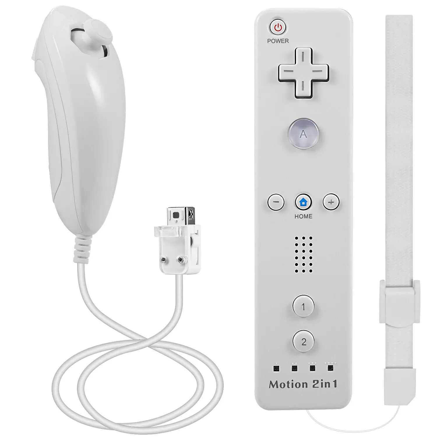 

Remote Controller with Motion Plus for Wii / 2 in 1 Remote with Nunchuck Controller Compatible with Wii Wii U Console (White)