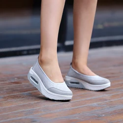 Vrouwen Afslanken Schoenen Air Sole Slip-On Sneakers 2020 Nieuwe Wedge Hoogte Toenemende Vrouwelijke Toning Swing Sneakers