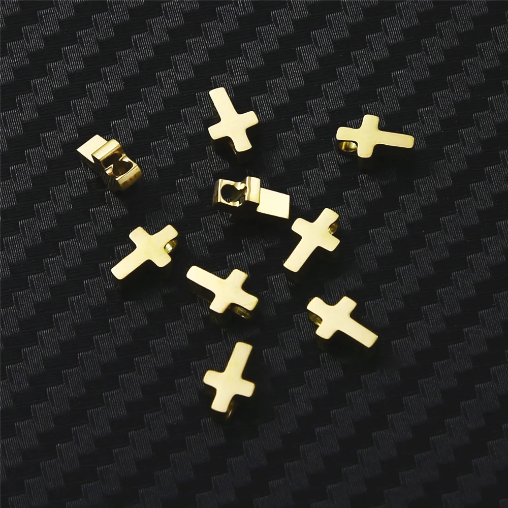 5Pcs/Lot Stainless Steel Small Cross Charms For Women Catholic DIY Pendant Religious Jewelry Gifts