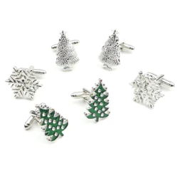 Luxury Classic Christmas Cufflinks Trees Snowflake Gentleman Cufflinks Jewelry Shirt Accessory Fashion Mens Festvial Gifts