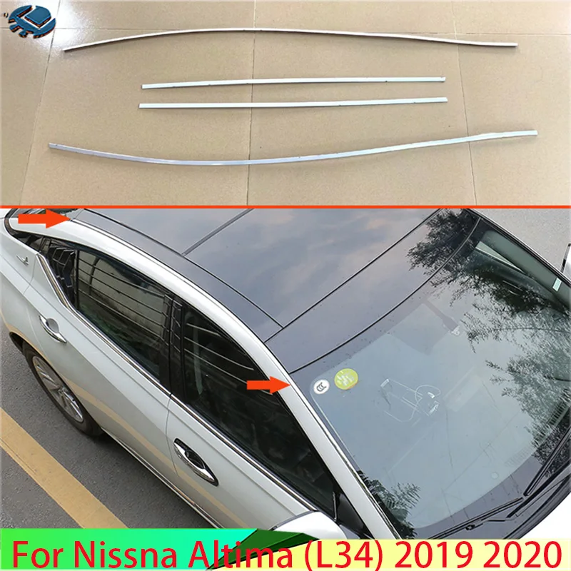 

For Nissna Altima (L34) 2019 2020 Stainless steel Roof Garnish Trim Accent Molding Cover Bezel Styling Protector