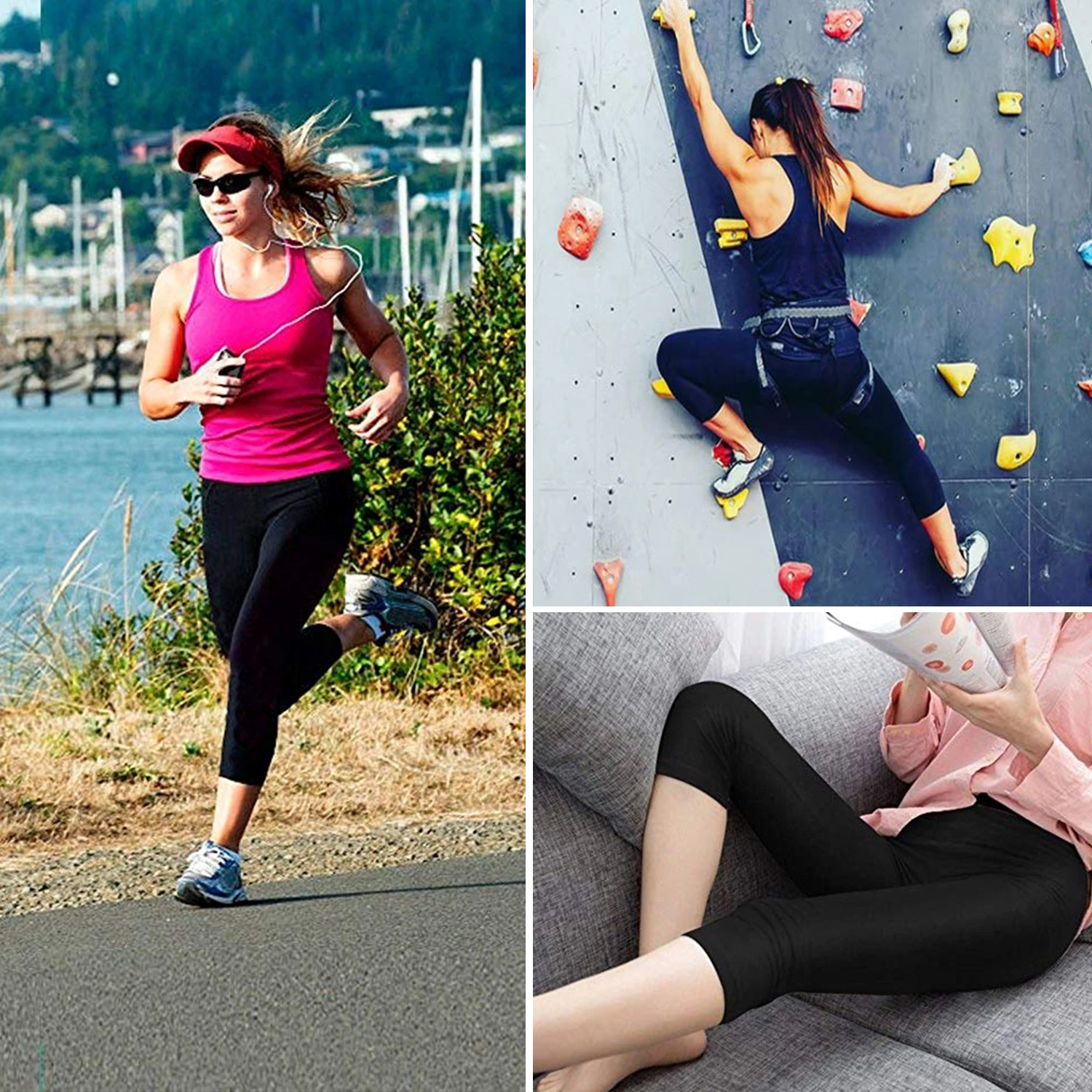 ropa de mujer Mallas pantalones de entrenamiento de fibra de bambú, Legging ajustado leggins mujer de talla grande Capri, Leggings para mujer,