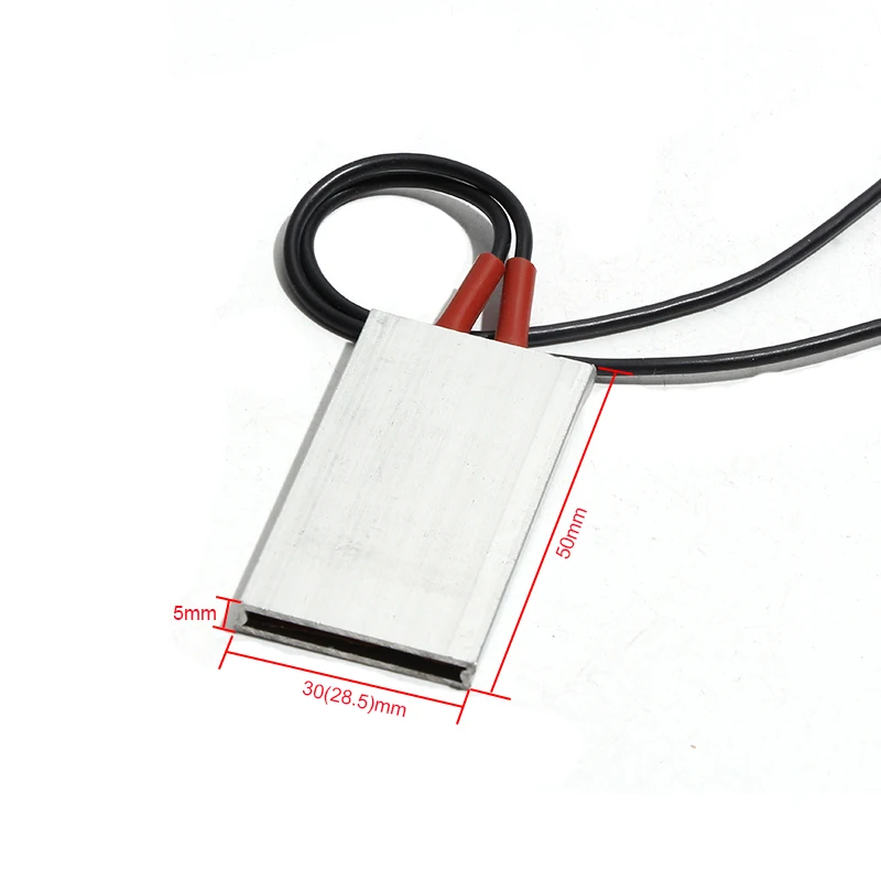 2PCS 50x30(28.5)x5mm 220V PTC Heating Element Constant Temperature 60/80/100/120 Degrees PTC Heater Aluminum Shell