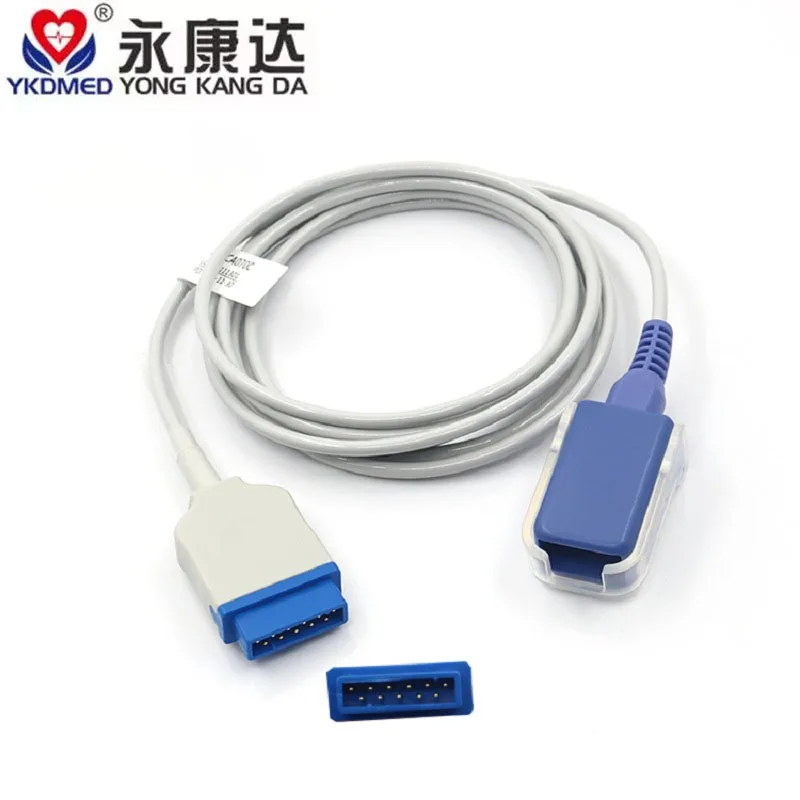 YKD Spo2 Sensor Extension Cable for GE Medical(oxi-max Module) ,Rectangle 11pins DB9F Extension Cable