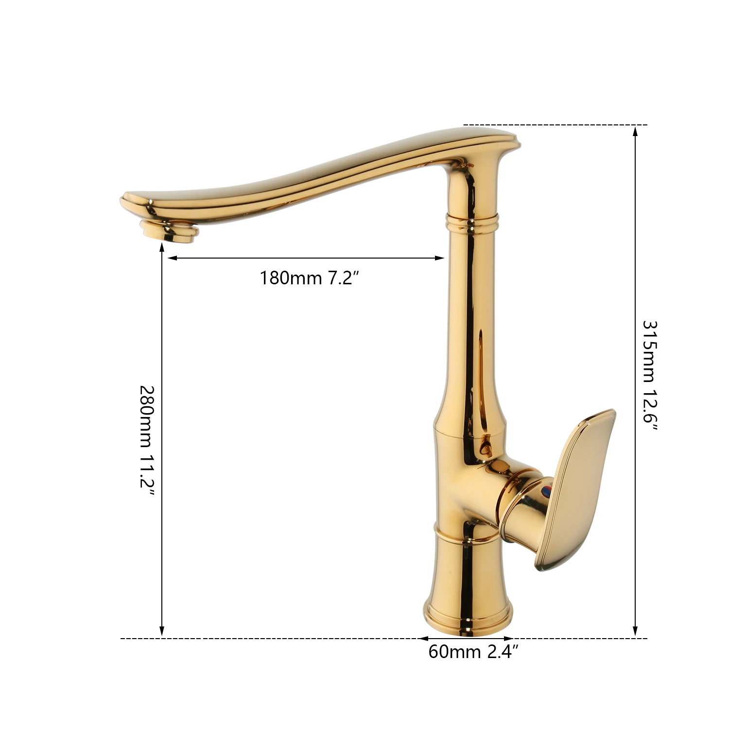 JIENI Golden Plated Kitchen Faucet Gold Brass Swivel Water Mixer Tap Sink Faucet Vegetable Washing Basin Brushed Brass