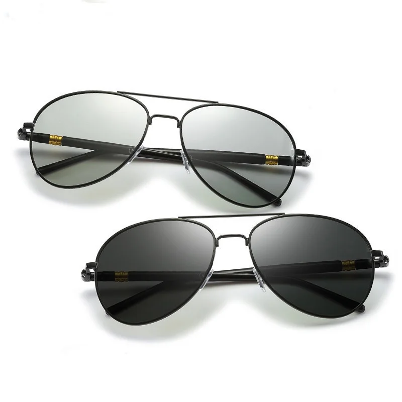 

New Polarized Color Sunglasses Men's Metal Sunglasses Driver Driving Mirror Day and Night Sunglasses