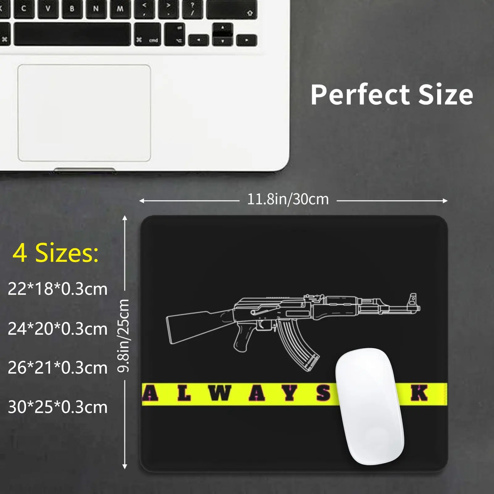 Always Ak Mouse Pad DIY Print Ak Russia Funny Ussr Zsrr Ak47 Ak74