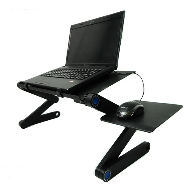 Cooling Fan Laptop Desk Portable Adjustable Foldable Computer Desks Notebook Holder Tv Bed PC Lapdesk Table Stand With Mouse Pad