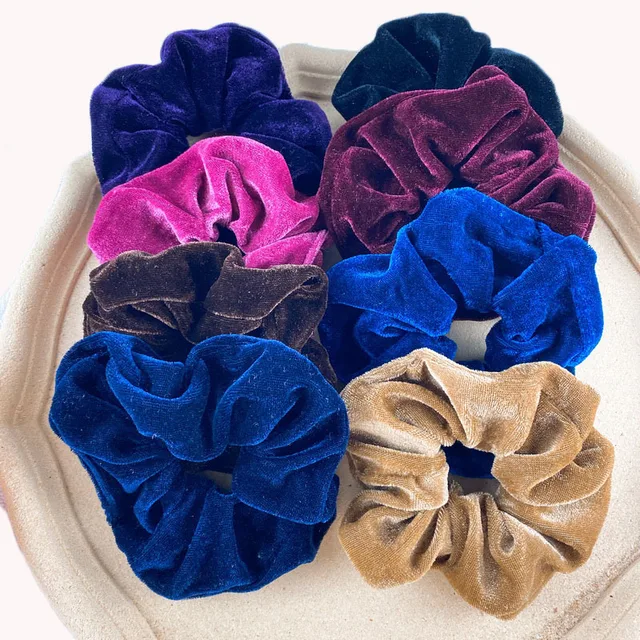 2021 Korea Velvet frotka do wlosow dla kobiet elastyczne gumki do wlosow scrunchie dziewczyna Solid Color gruba gumka do włosów aksamit kucyk Holder duża gumka do włosów welurowa schrunchie akcesoria