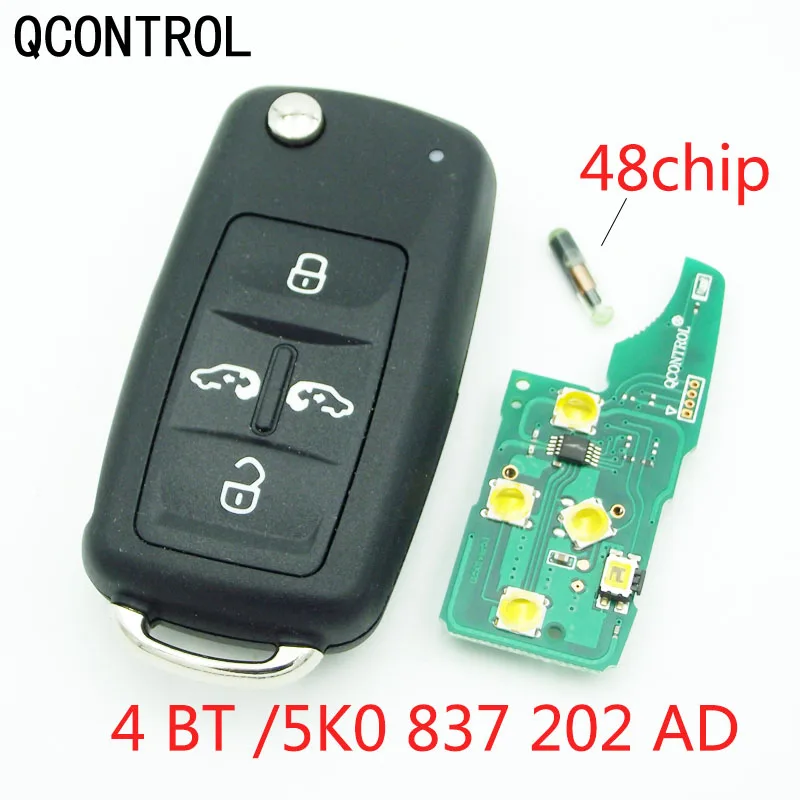 QCONTROL 4 BT Zdalny kluczyk samochodowy 433 MHz 5K0 837 202 AD do VW Sharan Multivan Caravelle Zdalne sterowanie kluczykiem samochodowym Zamiennik