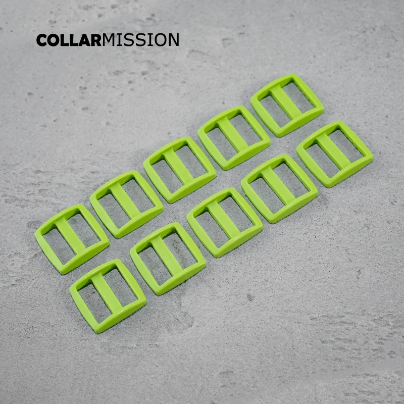 Retailing bright color rectangce plastic slider Tri-Glid outdoor backpack straps dog collar accessory 25mm light green RZK25SJ08