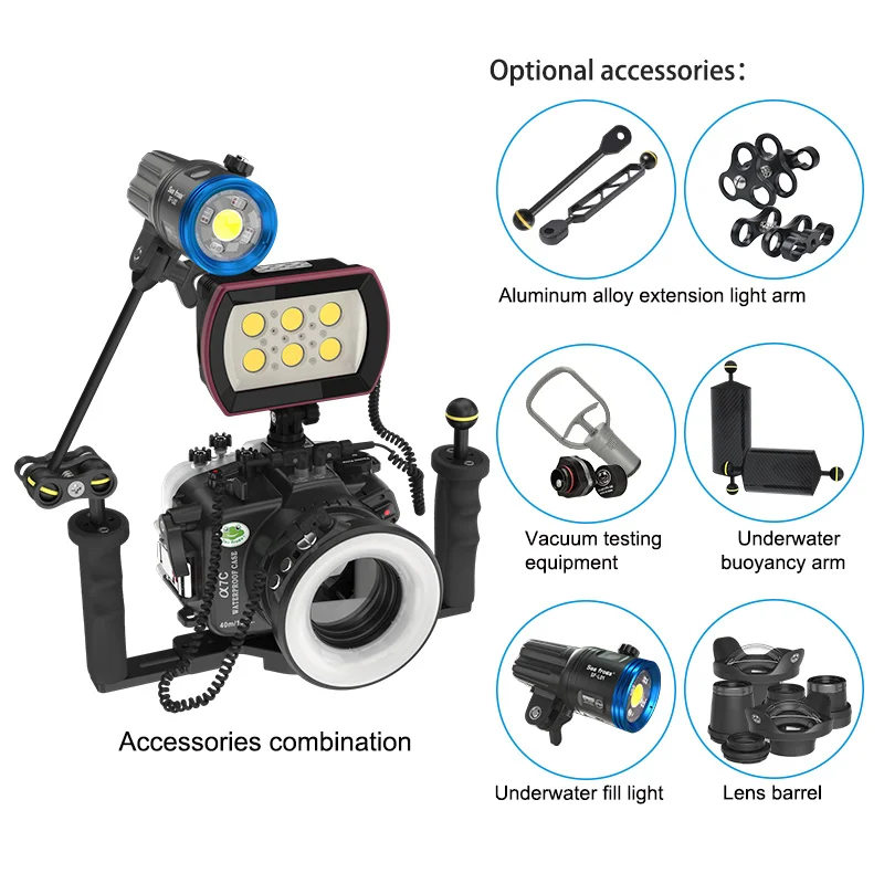 Seafrogs ดําน้ําสําหรับ Sony A7C 6 "dome16-35mm เลนส์กล้องกันน้ํายางสําหรับดําน้ํา