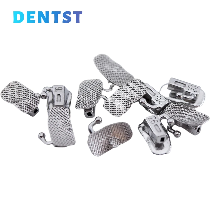 Dentst 50 Sets/Box Orthodontics Dental 1st 2nd Molar Bondable Buccal Tubes Non-Convertible Mesh Base Single Tools Roth MBT 0.022