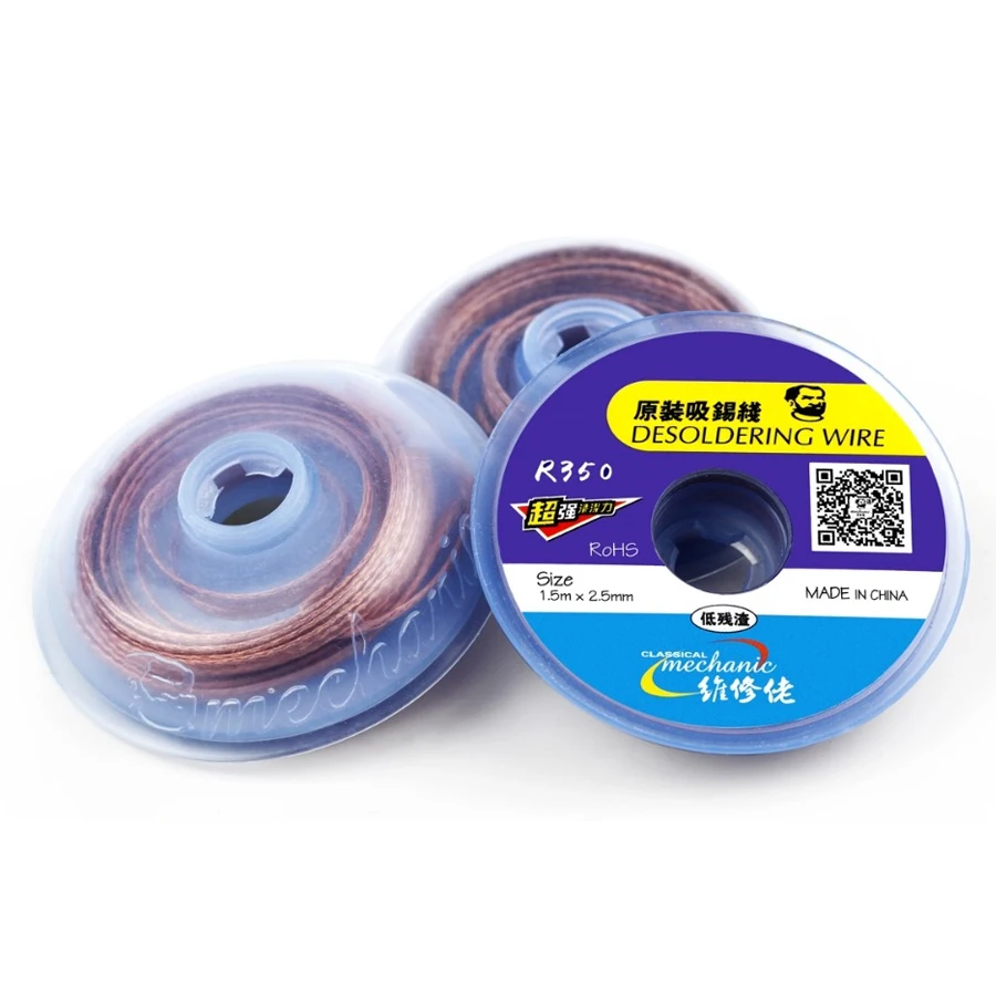 MECHANIC ขนาดใหญ่ความกว้าง1.5M ความยาว Desoldering Braid เชื่อม Remover บริสุทธิ์ทองแดง Wick สายไฟ Flux BGA Repair เครื่องมือ