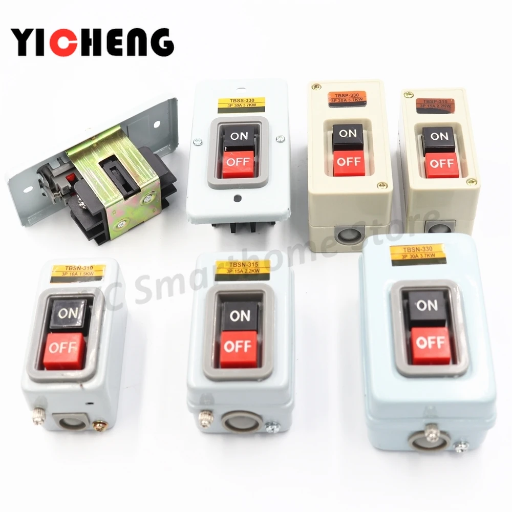 1Pcs tbsn/tbss/tbsp Three types ON OFF Push Button Power Switch Three Phases Power Control Start Switch