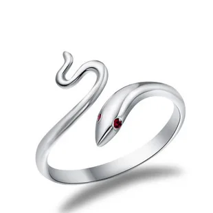 REETI 925 Sterling Silver Small Snake Open Rings For Women Vintage Style Lady Prevent Allergy Sterling-Silver-Jewelry