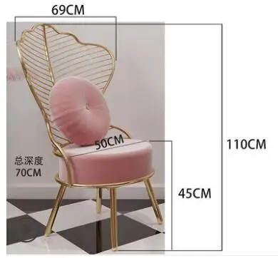 Web celebrity wind marble nail table and chair set single person double layer gold iron simple nail table nail table