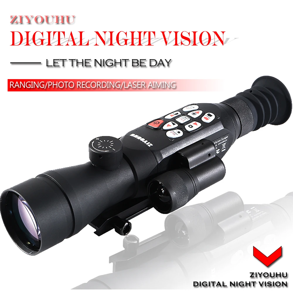 Digital WIFI Sniper Scope HD Infrared Night Vision Sight Monocular Riflescope Ranging Aiming Device Mount on Rifle for Hunting