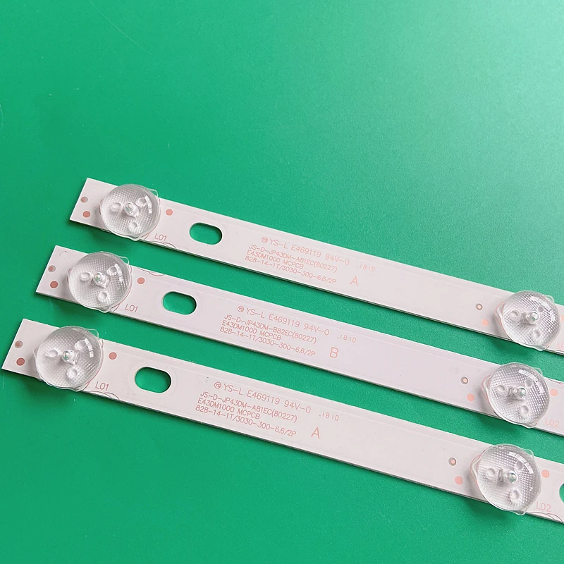 15pcs LED Backlight strip 8 lamp for JS-D-JP43DM-A81EC B82EC (80227) E43DM1000 MCPCB 6V/LED