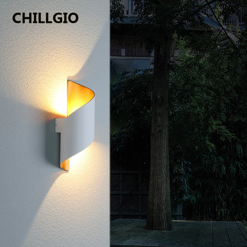 CHILLGIO Waterproof Led Wall Lamp Aluminum Corridor Outdoor IP65 Modern Lighting Bathroom Hotel Bedroom Home Indoor Decor Light