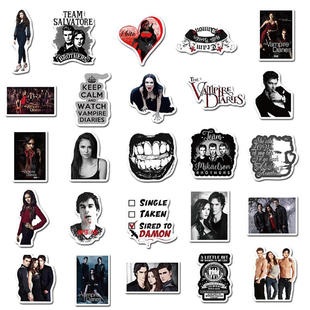 10/30/50PCS The Vampire Diaries Stickers DIY Skateboard Fridge Guitar Motorcycle Laptop Luggage Graffiti Sticker Decal for Kid