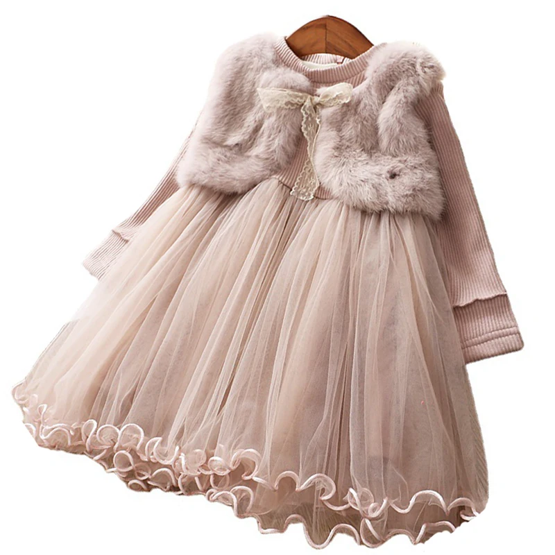 New Girls Winter Dress Plus for Children 2021Autumn Casual Dress Kids Baby Shawl Dresses For Girl Party Princess Dress 3-8y