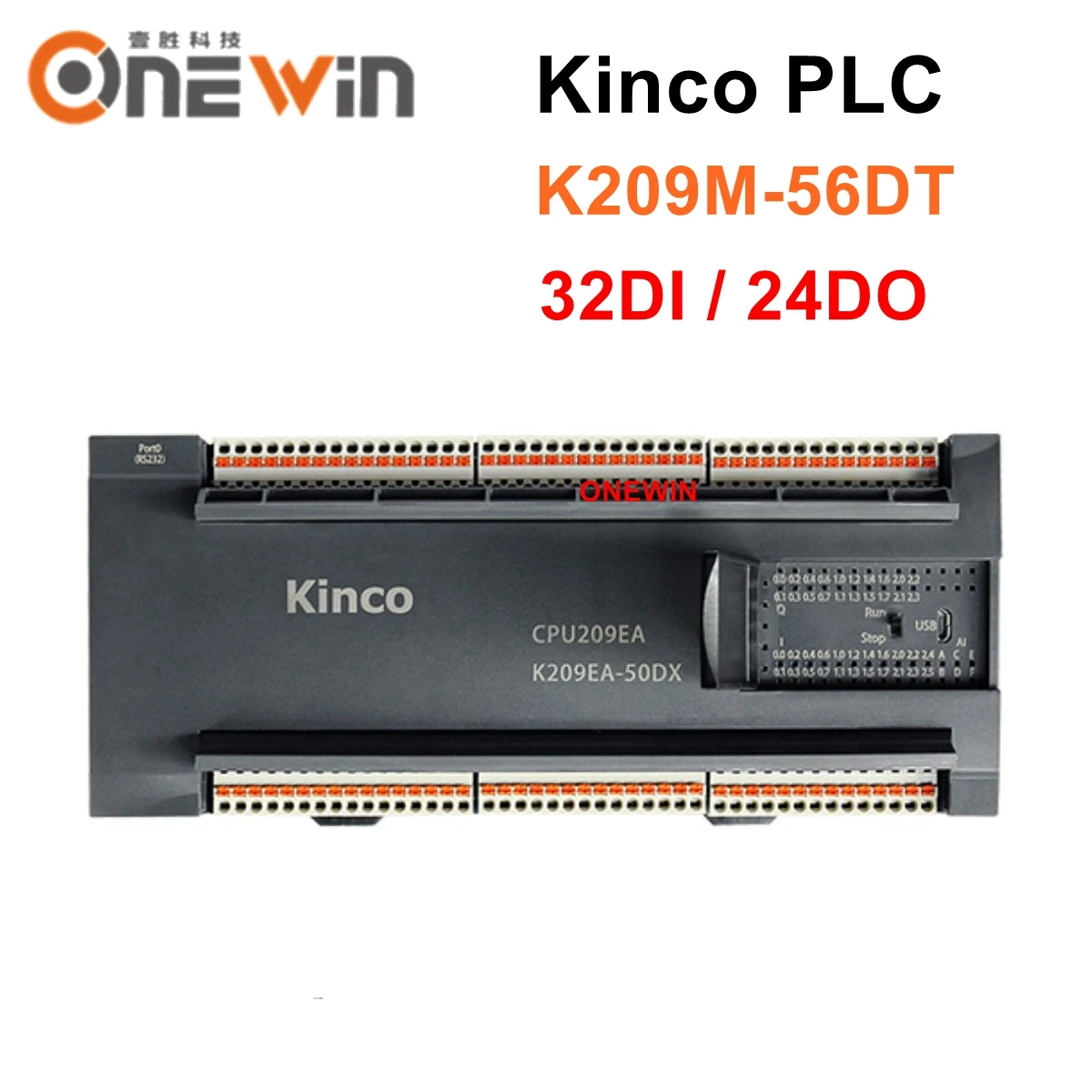 

Kinco K209M-56DT CPU module DC24V 50 points DI32 DO24 Transistor RS232 RS485 CAN Communication Support Extension module