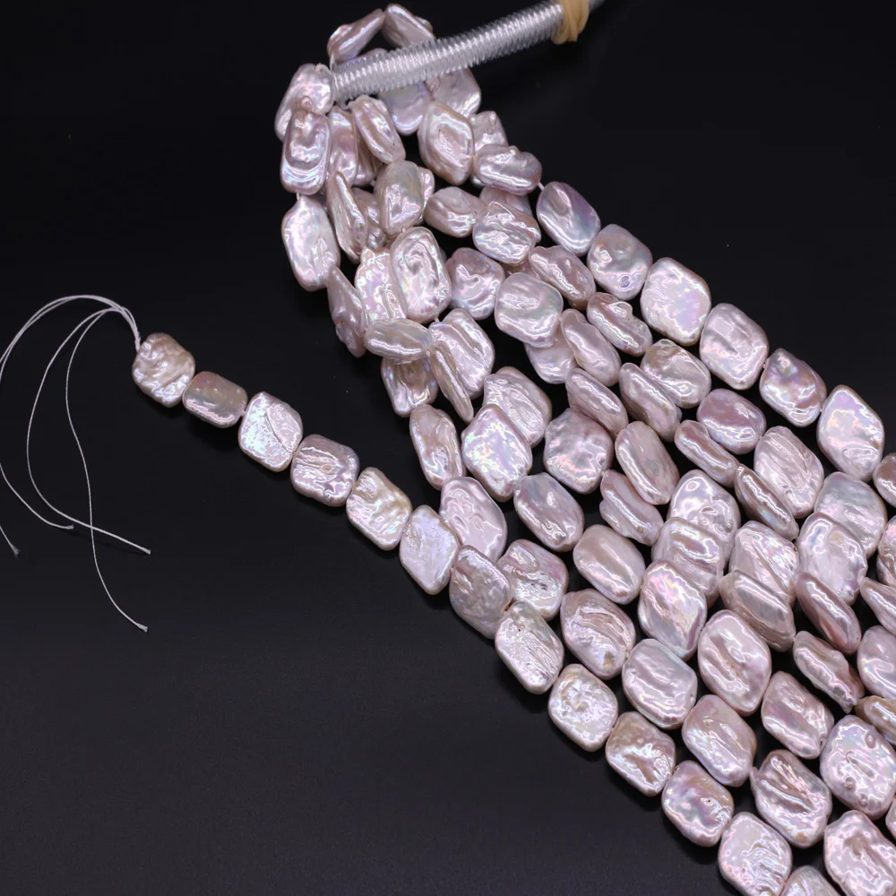 Natural Freshwater Pearl Rectangular Purple Bead for DIY Making Charm Necklace Bracelet Jewelry 15x18 mm