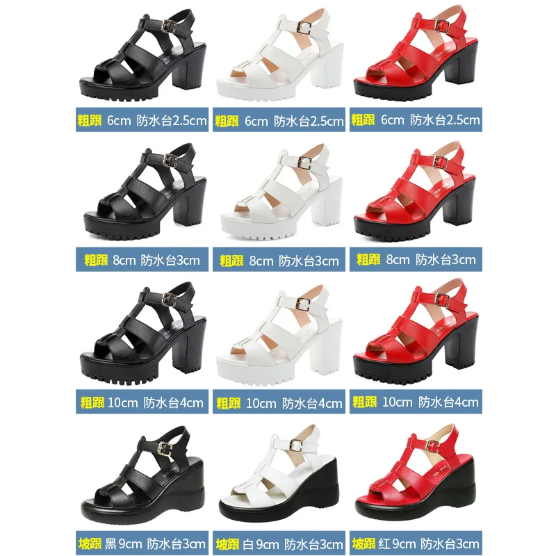 32-43 Fashion High Wedge Heel Elegant Gladiator Leather Sandals Summer Woman Sports Platform Shoes Female Peep Toe Dress Sandal