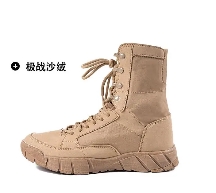 Lightweight Man Tactical Boots Combat Training Lace Up Waterproof Outdoor Hiking Breathable Shoes