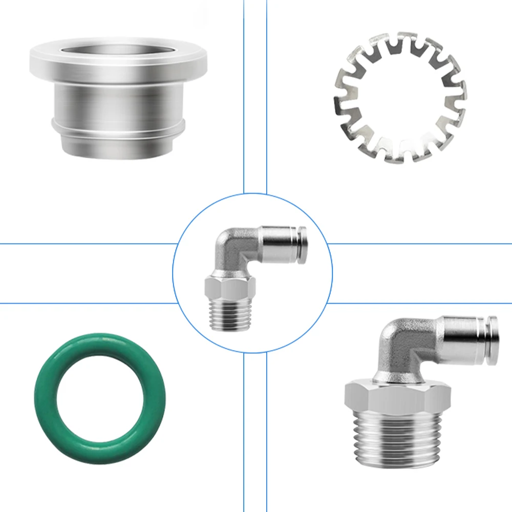 304 stainless steel pneumatic quick connector PC PCF PL trachea hose tapered seal internal and external thread PT1/8 1/4 3/8 1/2