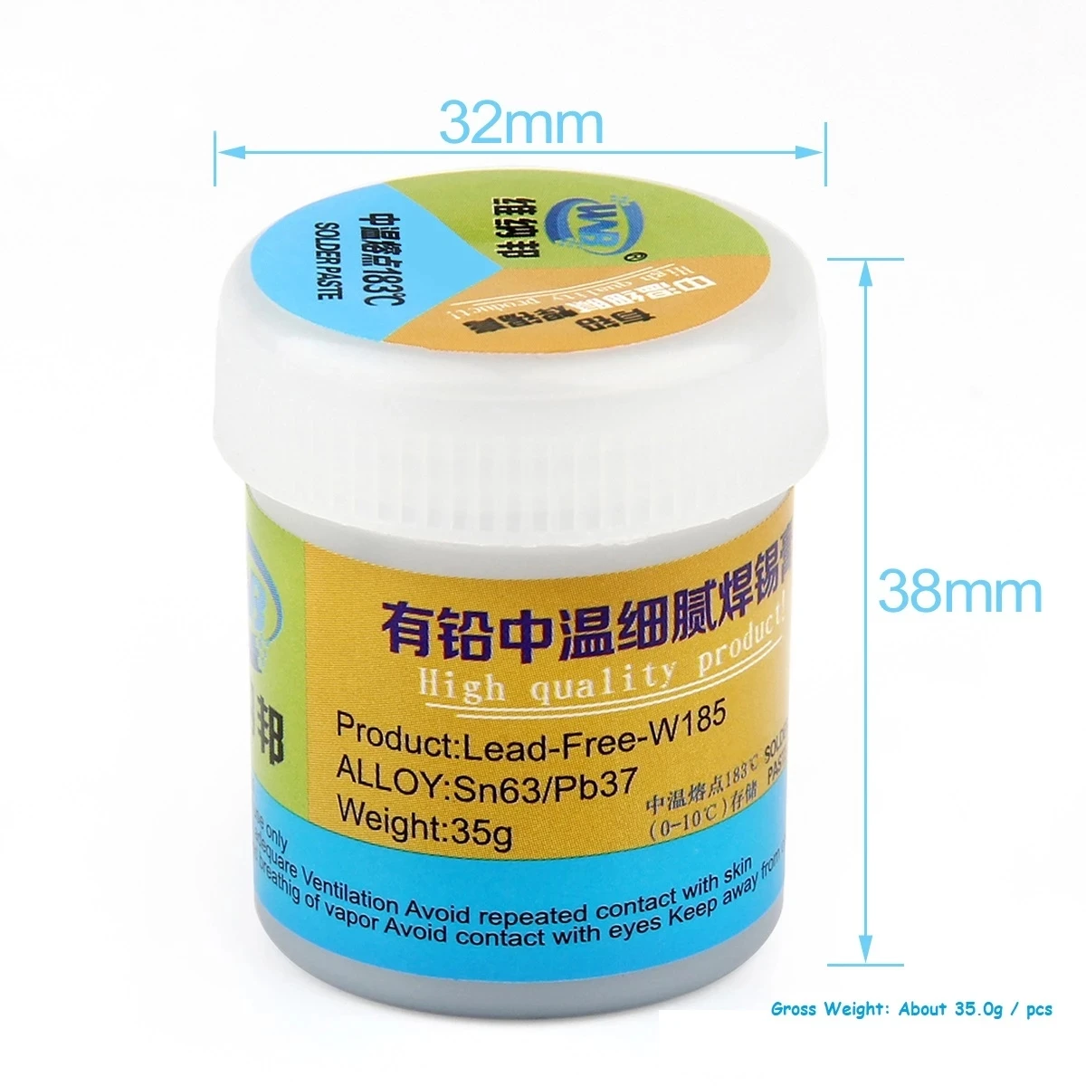 35g Soldering Paste 183℃/138℃ Melting Point Liquid Stencil Welding Tin Paste Solder Flux Repair Phone CPU/Motherboard Tools