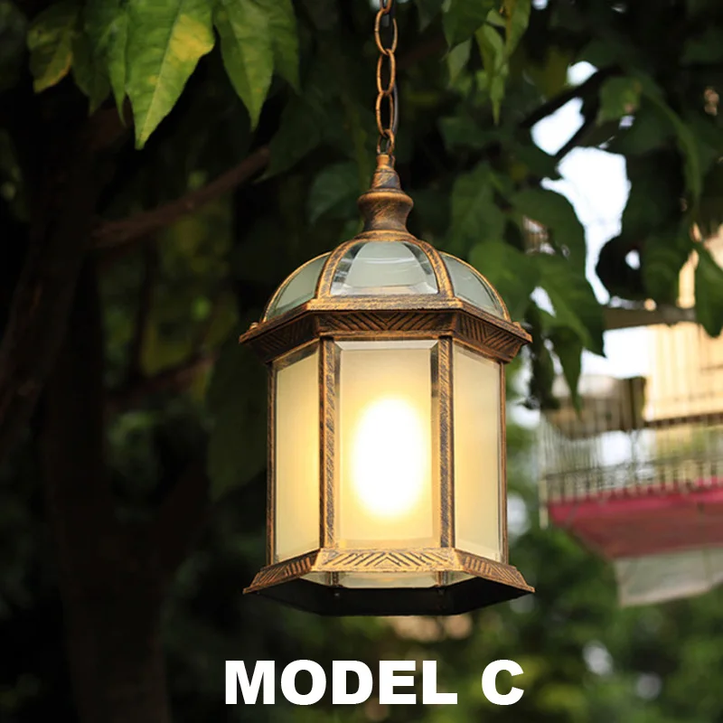 Waterproof LED pendant birdcage hanging lamp light European American retro vintage classic outdoor hanging light lamp chandelier