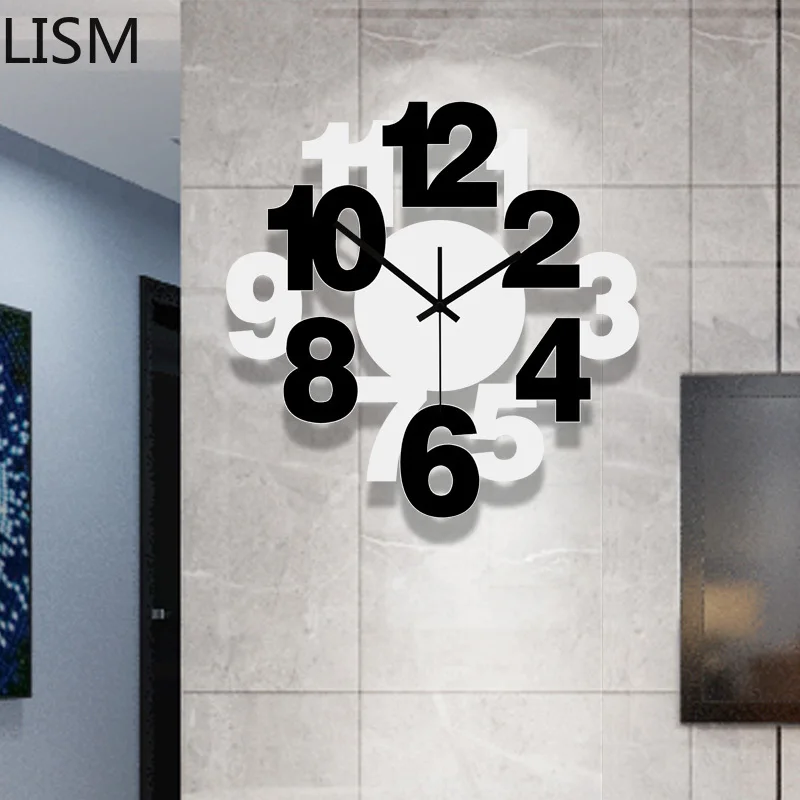 

Living Room Modern Design Creative Fashion Wall Clock Round Quartz Silent Mute Personality Art Bedroom Reloj Pared Decorativo