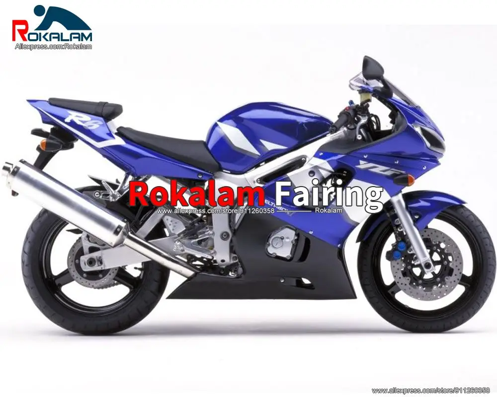 

YZFR6 98 02 Bodywork For Yamaha YZF600 R6 1998 1999 2000 2001 2002 Blue White Black Motorcycle Fairing Set (Injection Molding)