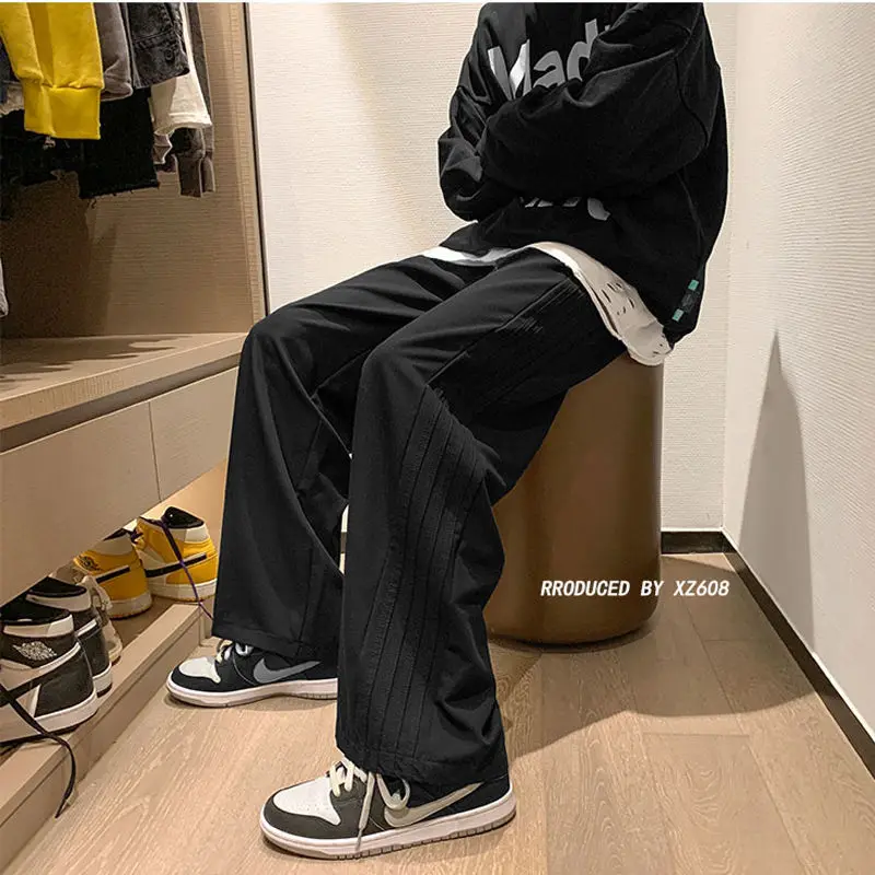 Harajuku Wide Pants Men Japanese Streetwear Sweatpants Oversize Casual Pants Baggy Loose Straight Trousers Techwear