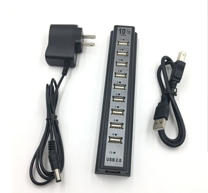 Power Adapter Usb Charger Hub Adapter Hi-speed Multi Hub 10 Port For Pc Laptop Computer Expansion Cable Plug Adapter Multiport