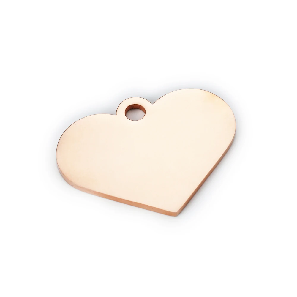 MaiLun 30 Stück Blanko-Herzanhänger aus Edelstahl, Herzperle, gravierbare Herzanhänger, Herzanhänger, Zubehör für Armband, Halskette – Detail 7