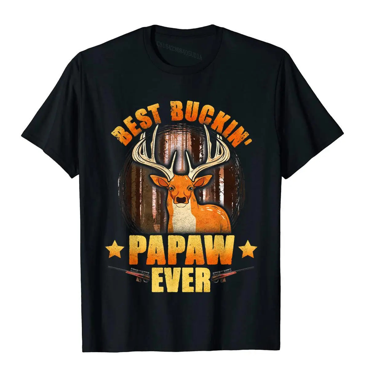 Mens Best Buckin' Papaw Ever Deer Hunting Fathers Day Gifts T-Shirt Rife Men T Shirt Summer Tops & Tees Cotton Funny