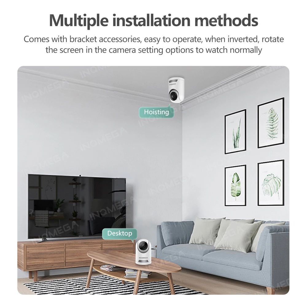 INQMEGA Smart Home Camera Tuya Wifi Security Ip Camera Wireless Camera with Privacy Mode, Support Google Home Alexa