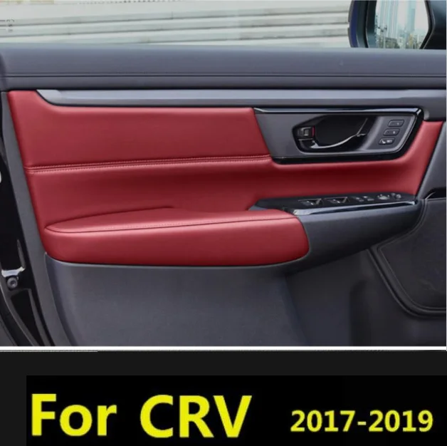 Dla Honda CRV 2017 2018 2019 2020 2021 mikrofibry Panel drzwi podłokietnik skórzany pokrowiec akcesoria samochodowe wnętrze