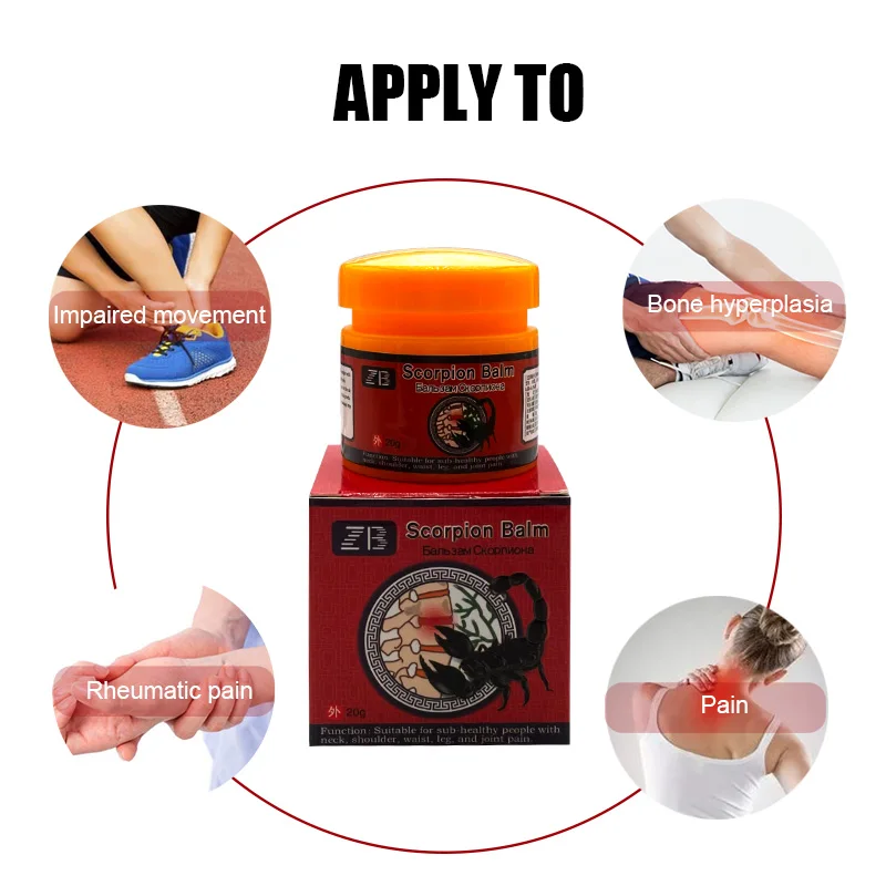 20G Chinese Medicine Rheumatism Ointment Scorpion Venom Analgesic Cream Arthritis Cream Relief Joint/Muscle/Back/Neck Pain