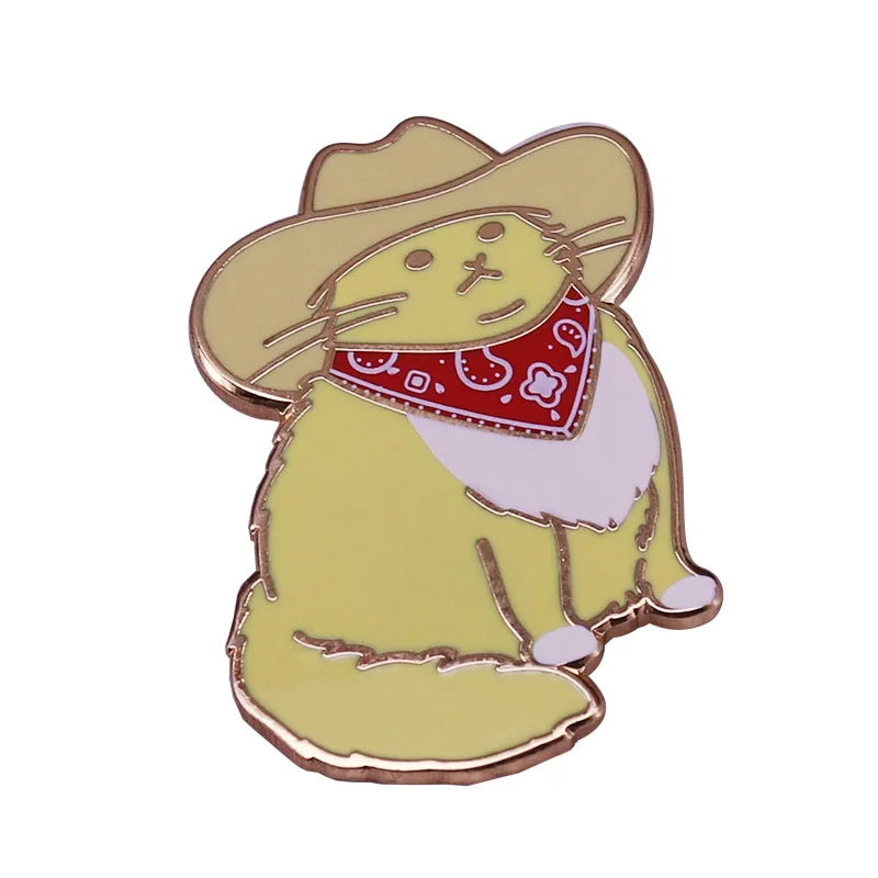 Cowboy cat Enamel Pin Do not scroll past without saying Meowdy Badge Cute Meme Brooch Jewelry