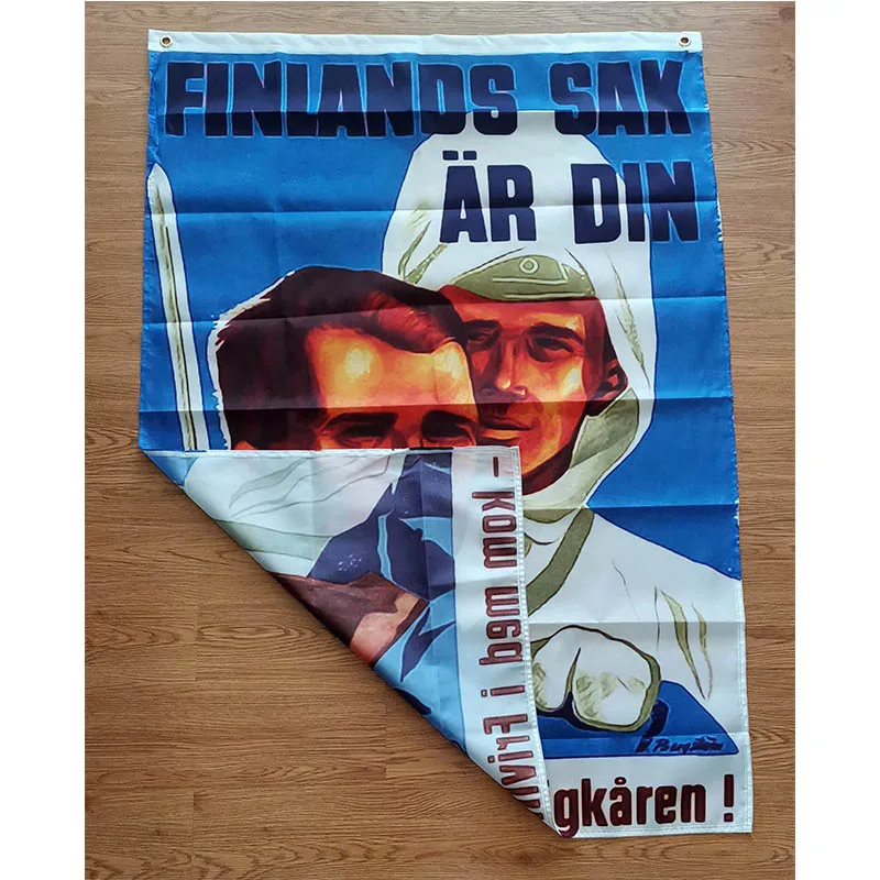 Finlands Sak Ar Din Poster Flag 3ft*5ft (90*150cm) Size Christmas Decorations for Home Flag Banner Indoor Outdoor Decor P5