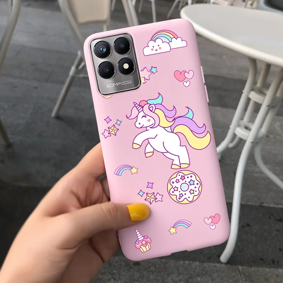 For Realme 8 8i Case Cute Daisy Cactus Painted Phone Cases For Realme 8 Pro RMX3081 Realme8i RMX3151 Soft Cover Protector Fundas