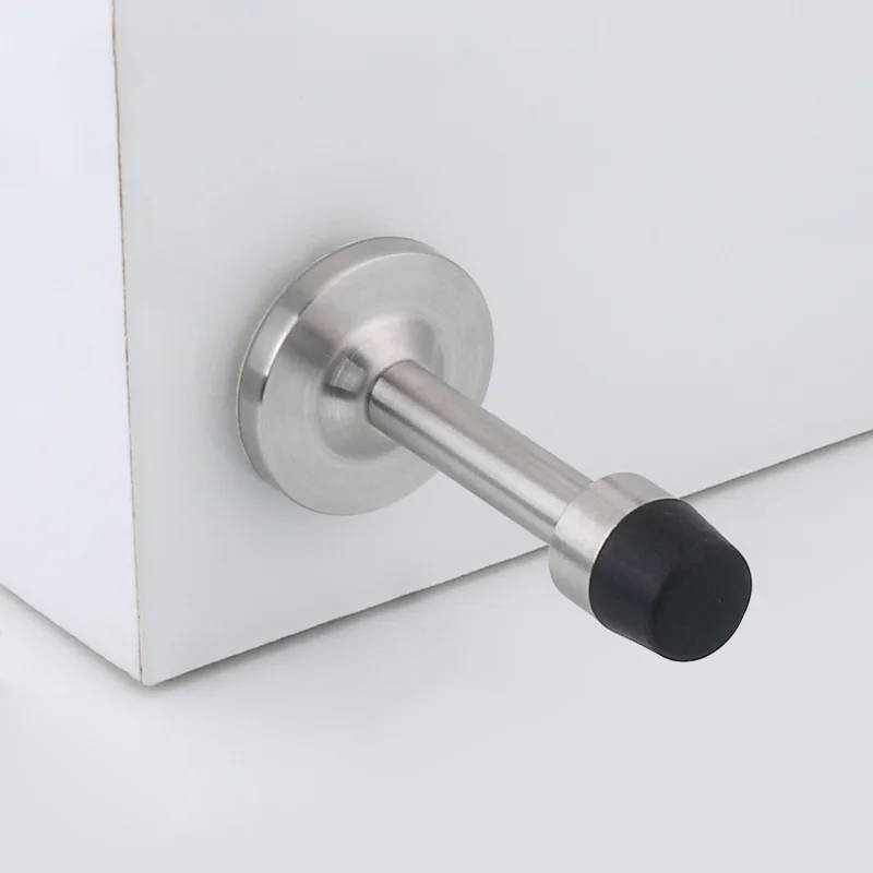 New listing stainless steel rubber door stopper bedroom / bathroom door holder wall to prevent collision pad